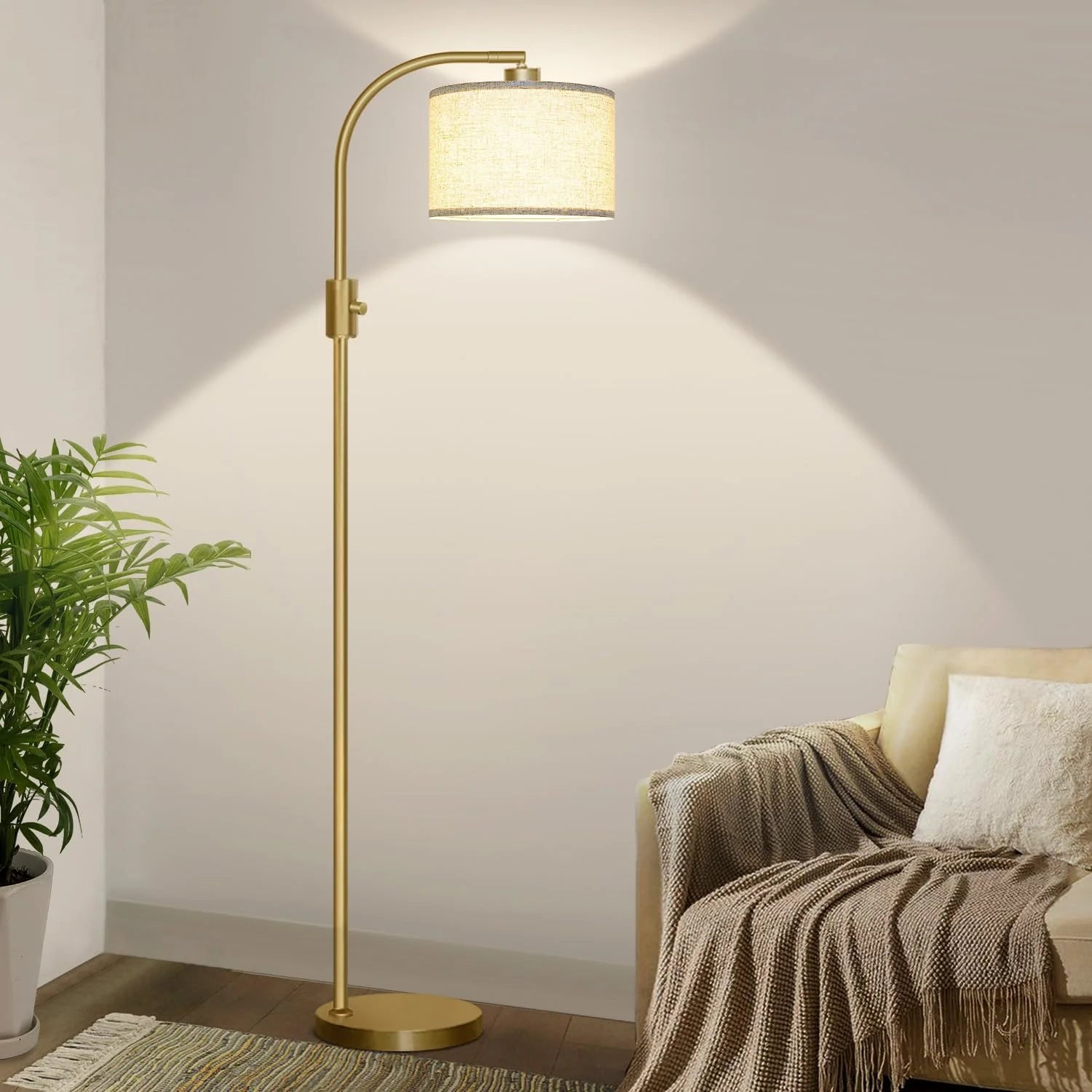Nintiue Upgraded Modern Arc Dimmable Tall Standing Floor Lamp with Linen Shade, Bulb Included bifanuoyard - Image 10