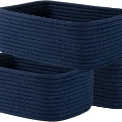 Alternative view of New Arrivals Woven Storage Organizing Basket, 13.5×9.5×5 inches, 3 Pack, Shelf baskets for closet organization