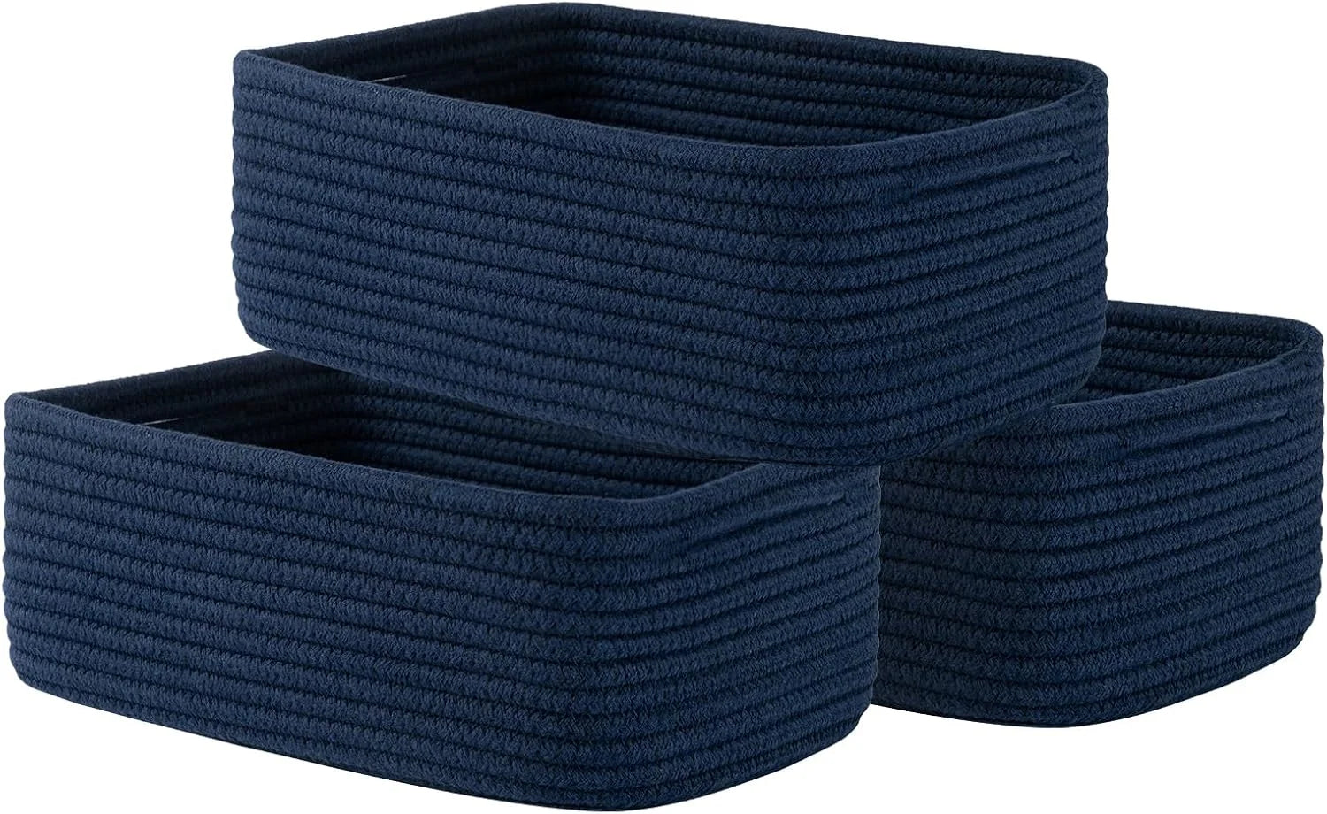 New Arrivals Woven Storage Organizing Basket, 13.5×9.5×5 inches, 3 Pack, Shelf baskets for closet organization - Image 2