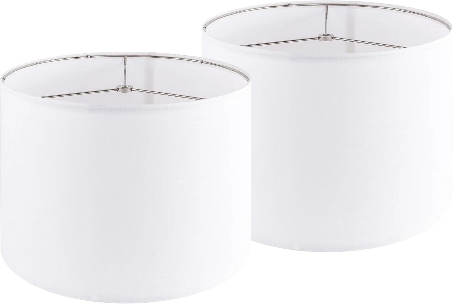 New Arrivals Fabric Drum Lamp Shade with Embroidered Leaf Trim 13 Top x 13 Bottom x 10 High (Spider) Set of 2 Medium Lamp