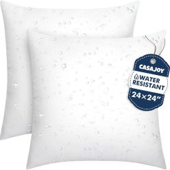 New Arrivals CASAJOY Set of 2 12×20 Outdoor Pillows,Water Resistant Lumbar Pillow Insert