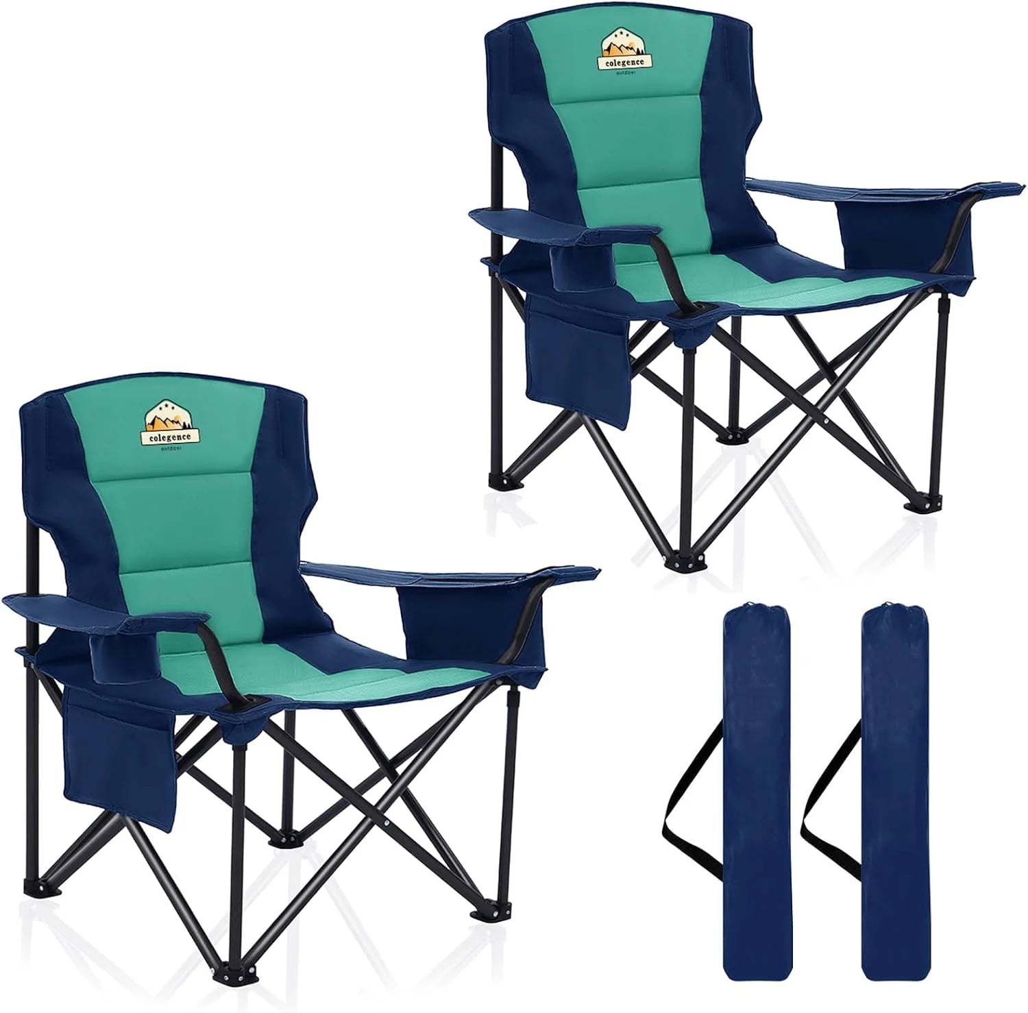 New Arrivals Oversized Heavy Duty Camping Chairs 2 Pack, 450 LBS Support Extra Wide Folding Portable Outdoor Chair - Image 14