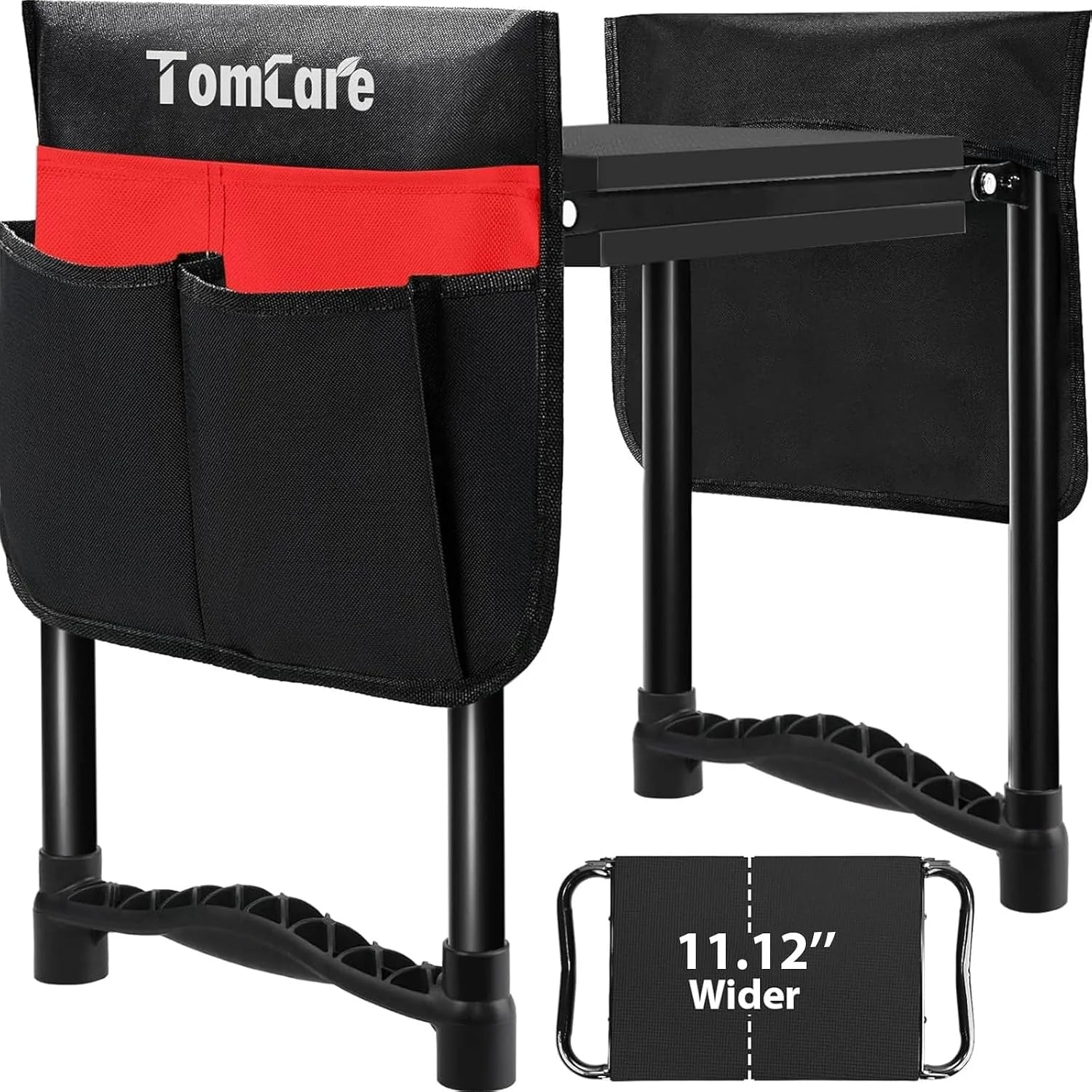TomCare Garden Kneeler and Seat 11.12" Wider Larger Soft Kneeling Pad Garden Bench with 2 Large Tool Pouches Heavy Duty bifanuoyard - Image 3
