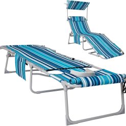 WEJOY Folding Tanning Chair with Face Hole, 5-Position Face Down Beach Lounge Chair for Sunbathing bifanuoyard
