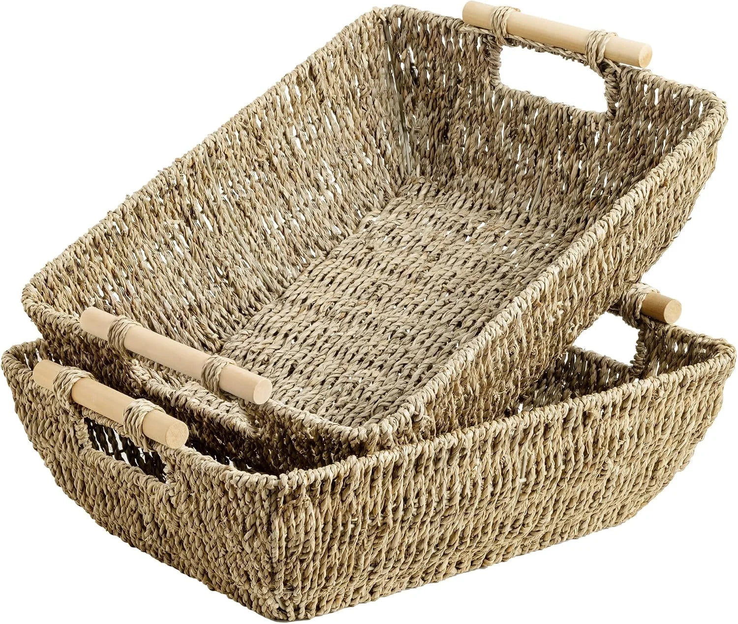 StorageWorks Wicker Baskets for Organizing, Water Hyacinth Storage Baskets, Wicker Storage Baskets for Shelves bifanuoyard - Image 18