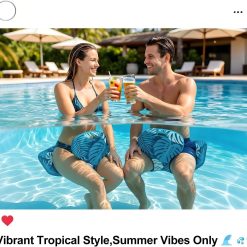 Alternative view of New Arrivals Pool Saddle Floats for Adults, Stable & Comfortable Non-Inflatable Foam Water Saddle with Tropical Leaf Pattern