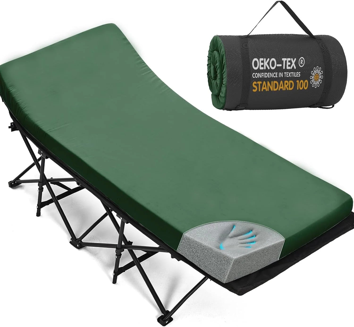 CYMULA Camping Cot Pad 2 Inch Memory Foam, Camping Pad for Folding Cot and Foldable Cot, Portable Roll Up Camp Gear for bifanuoyard - Image 12