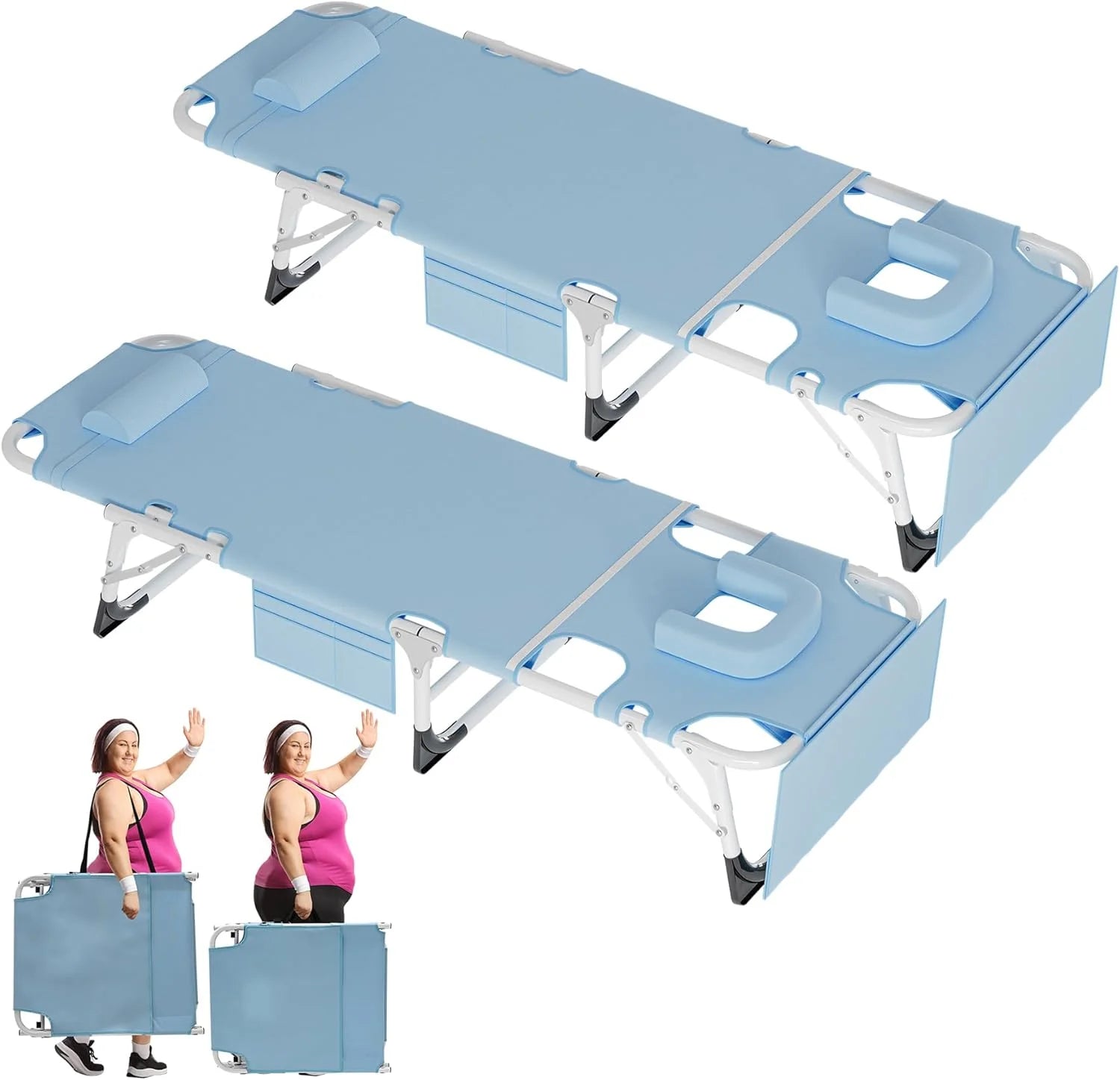 New Arrivals Heavy Duty Tanning Chair, Outdoor 5-Position Folding Chaise Lounge Chair with Pad, Portable Beach Lounge Chair - Image 5