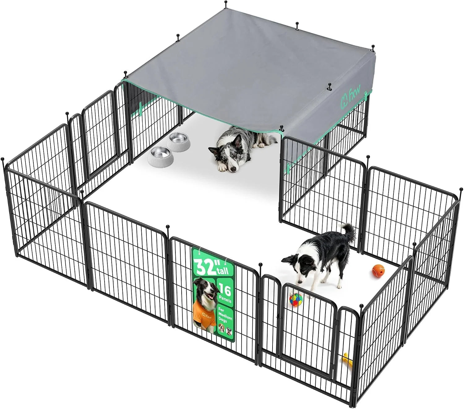 New Arrivals Rollick Dog Playpen, Indoor, 24 H, 8 Panels - Image 45