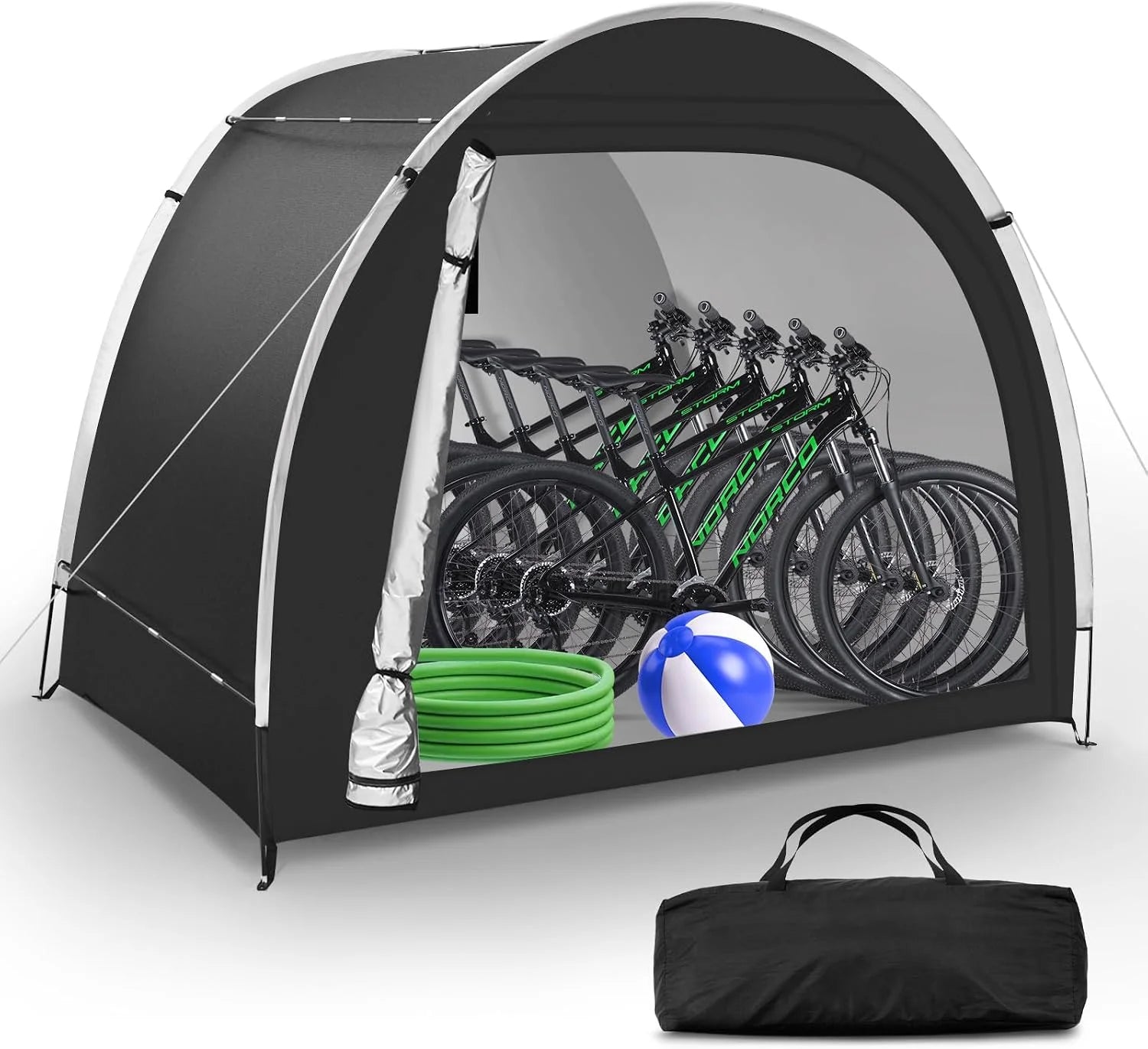 Dikutar Bike Storage Tent, PU5000 Waterproof Outdoor Shed for 2 Bikes - Image 4