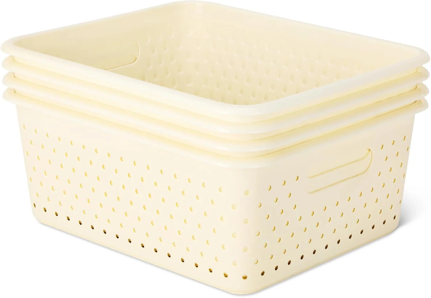 Decorative BPA-Free Plastic Storage Baskets, 9.9 x 7.4 x 4.16 inches, Grey, 6-Pack bifanuoyard - Image 2