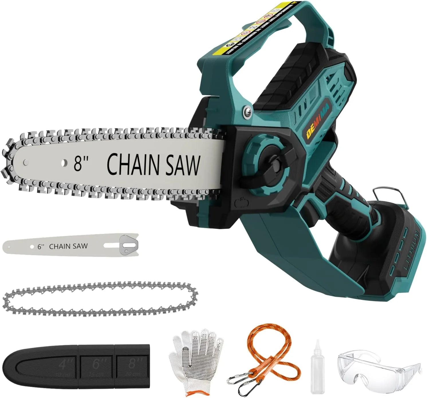 Chainsaw for Milwaukee Battery, 8-Inch and 6-Inch 2-in-1 Cordless Electric Chainsaw with Brushless Motor and Auto-Oiler - Image 2