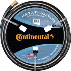 Continental Premium Garden Black Heavy Duty Cold Water Garden Hose, 5/8in Inside Diameter x 100ft Length bifanuoyard