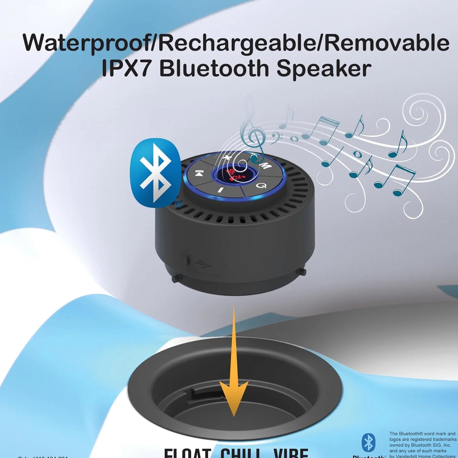 Living Motorized Inflatable Pool Float Lounger Tube, Bluetooth 5 IPX7 Waterproof Speaker, 66W Motor - Image 4