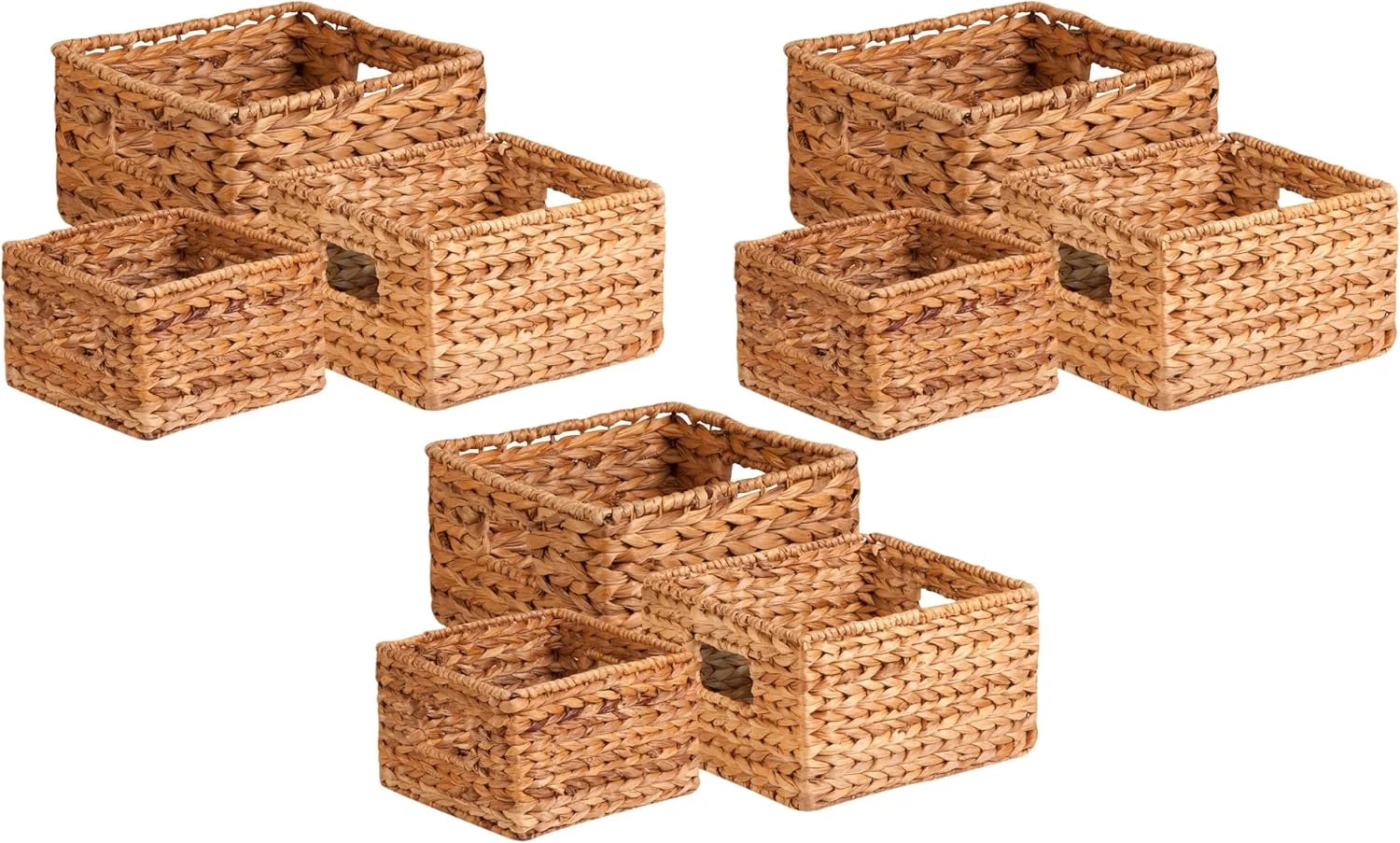Storage Baskets –Water Hyacinth Woven Basket, Decorative Baskets for Shelves, Basket for Gifts, Closet, Pantry bifanuoyard