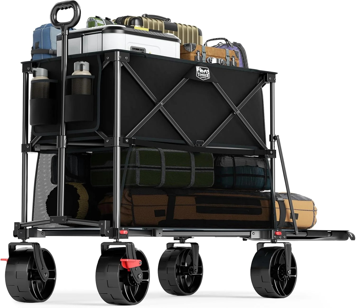 New Arrivals TIMBER RIDGE 400L Folding Double Decker Wagon with Brakes, 54 Extra Long - Image 6