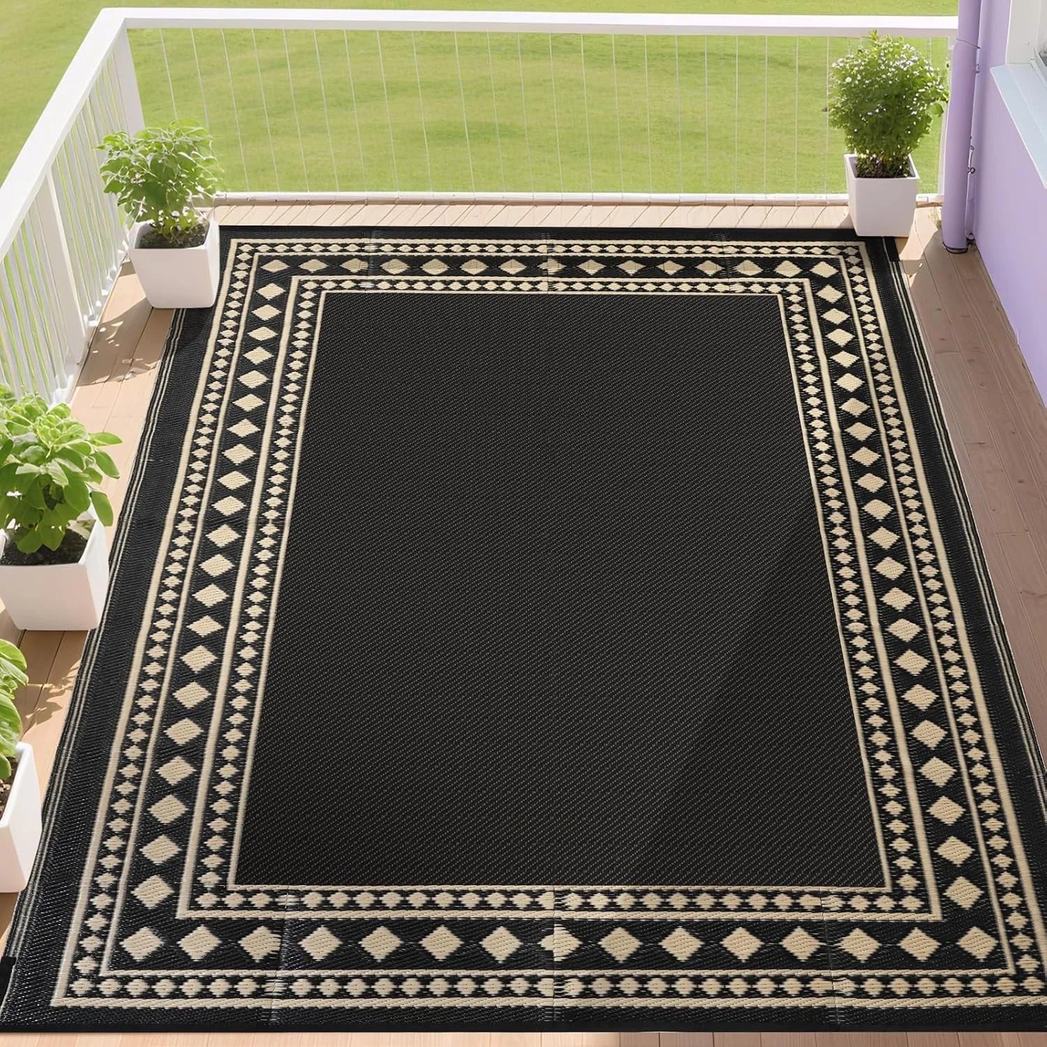 RURALITY Outdoor Rugs 8"x10" Waterproof for Patios Clearance, Plastic Straw Mats for RV bifanuoyard - Image 11