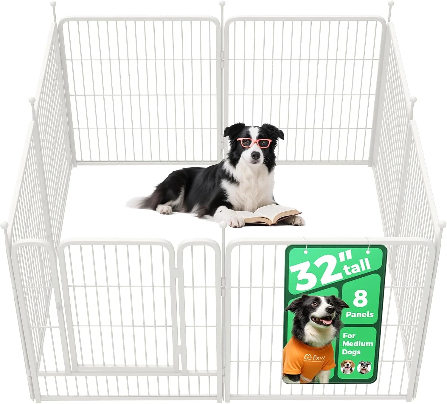 New Arrivals Rollick Dog Playpen, Indoor, 24 H, 8 Panels - Image 20