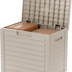 Alternative view of New Arrivals USA 35 Gallon Outdoor Deck Box, Lockable, Weather-Resistant, Beige