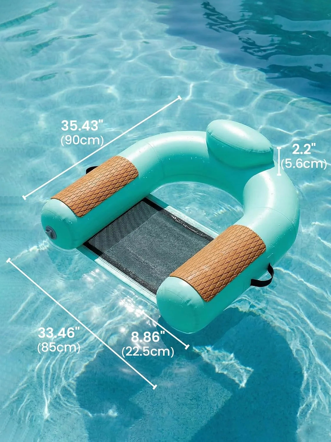 Zeraty Heavy Duty Double-Sided PVC Scrim Floating Chair Inflatable Pool Lounger for Adults, Premium Water Hammock with bifanuoyard - Image 7