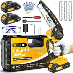RLSOO Mini Chainsaw Cordless, 6 Inch Handheld Chain Saw Battery Powered