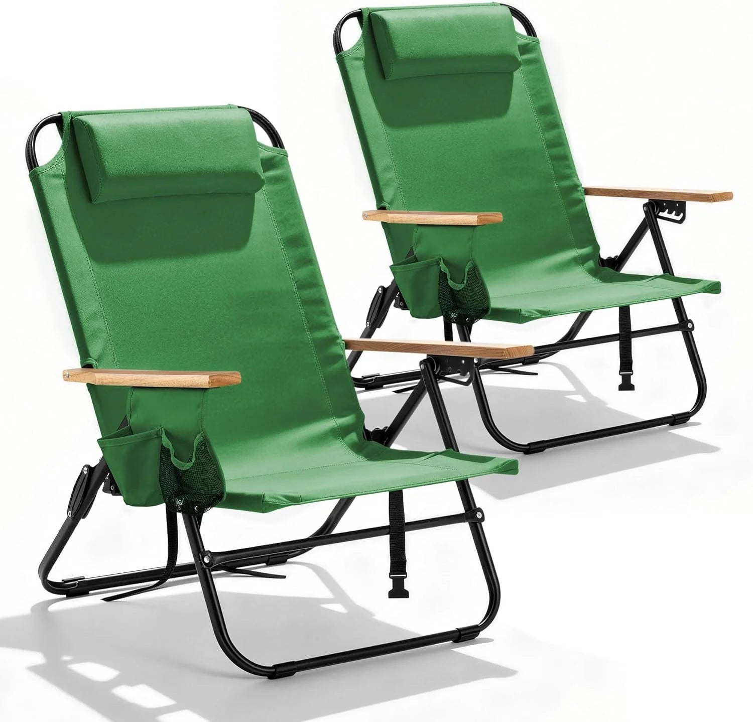 Canpsky 2 Pack Premium 5-Position Reclining Camping Chair, Portable Folding Lightweight Outdoor Chair with Wooden bifanuoyard - Image 10