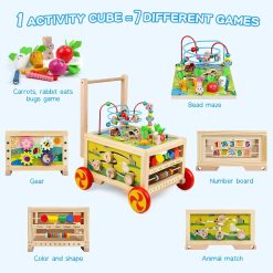 Alternative view of New Arrivals Activity Cube 7-in-1 Montessori Toy Multipurpose Educational Learning Toy for 1+ Year Old Baby Toddler Kid Boy – For Home Projects