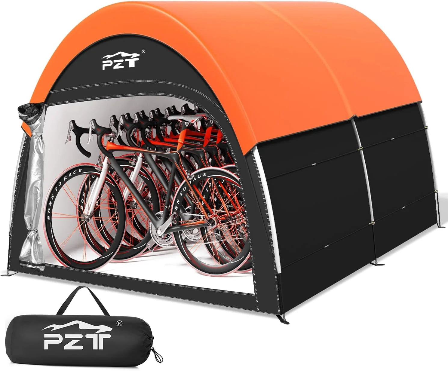 New Arrivals Upgraded Bike Tent with Rain Cover, Outdoor Storage Shed for 2-3 Bikes - Image 3