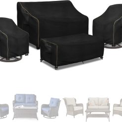 LSongSKY Outdoor Furniture Covers Waterproof,600D Heavy Duty Patio Furniture Covers for 6/7/8 PCS Sets Sectional Sofa Couch Rocking Swivel Chairs