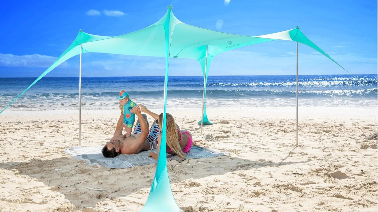New Arrivals Ninja Beach Tent Sun Shelter UPF50+, Easy Pop Up Beach Canopy