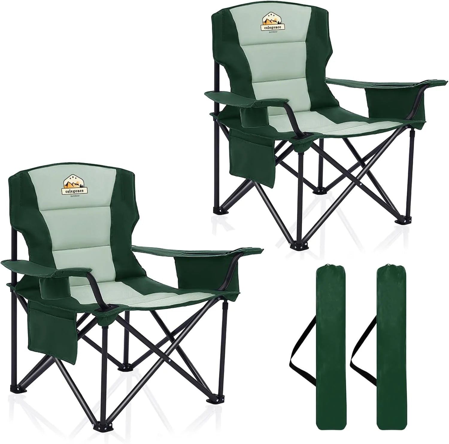 New Arrivals Oversized Heavy Duty Camping Chairs 2 Pack, 450 LBS Support Extra Wide Folding Portable Outdoor Chair - Image 3