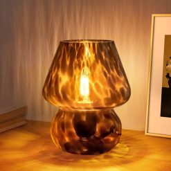 Alternative view of ONEWISH Mushroom Lamp Small Vintage Table Lamp for Bedroom Nightstand, Dimmable bifanuoyard