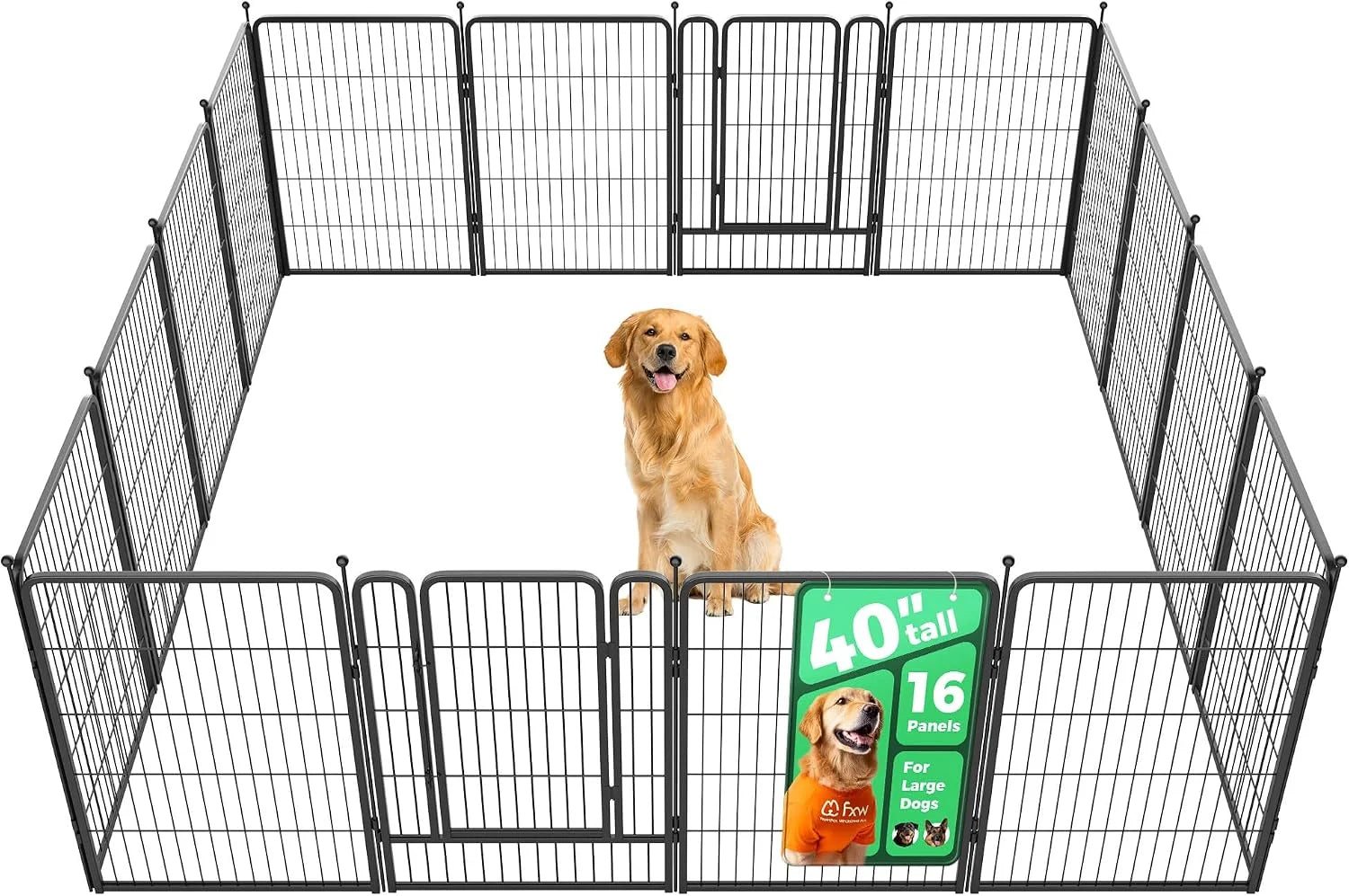 New Arrivals Rollick Dog Playpen, Indoor, 24 H, 8 Panels - Image 70