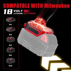 Leaf Blower for Milwaukee 18V Battery, 720-CFM 180-MPH Handheld Electric Brushless Dust Blower with Light
