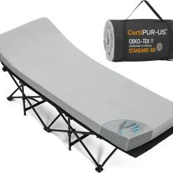CYMULA Camping Cot Pad 2 Inch Memory Foam, Camping Pad for Folding Cot and Foldable Cot, Portable Roll Up Camp Gear for bifanuoyard