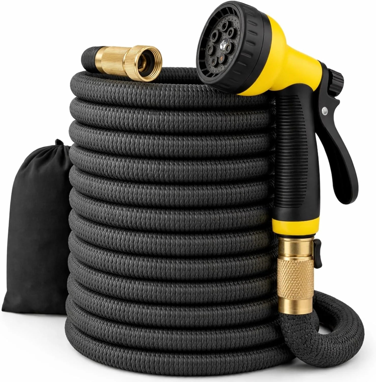 XpandaHose 75ft Expandable Garden Hose, Lightweight, Ultra Strong 3750D fabric, 4-layer latex core