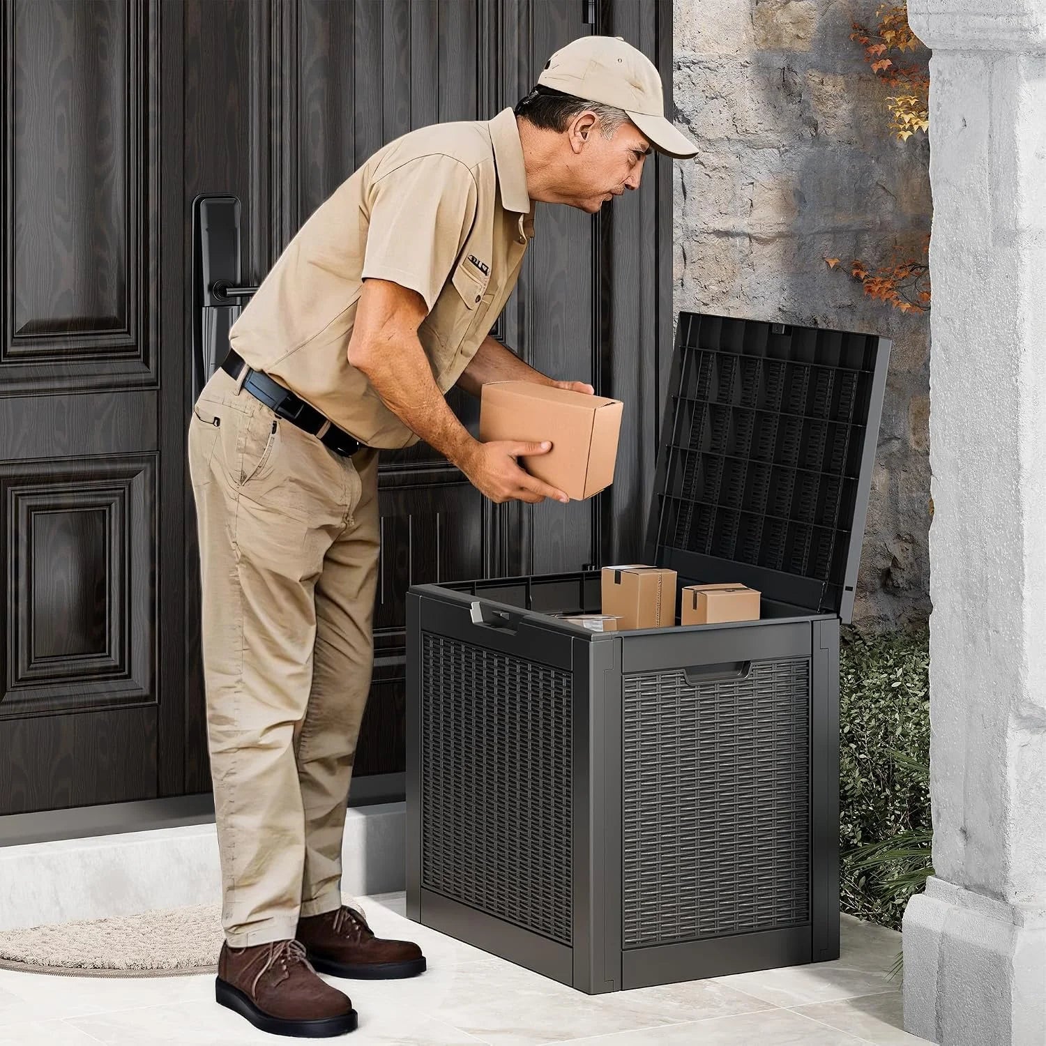 New Arrivals 35 Gallon Waterproof Outdoor Deck Box W/Locking Hole