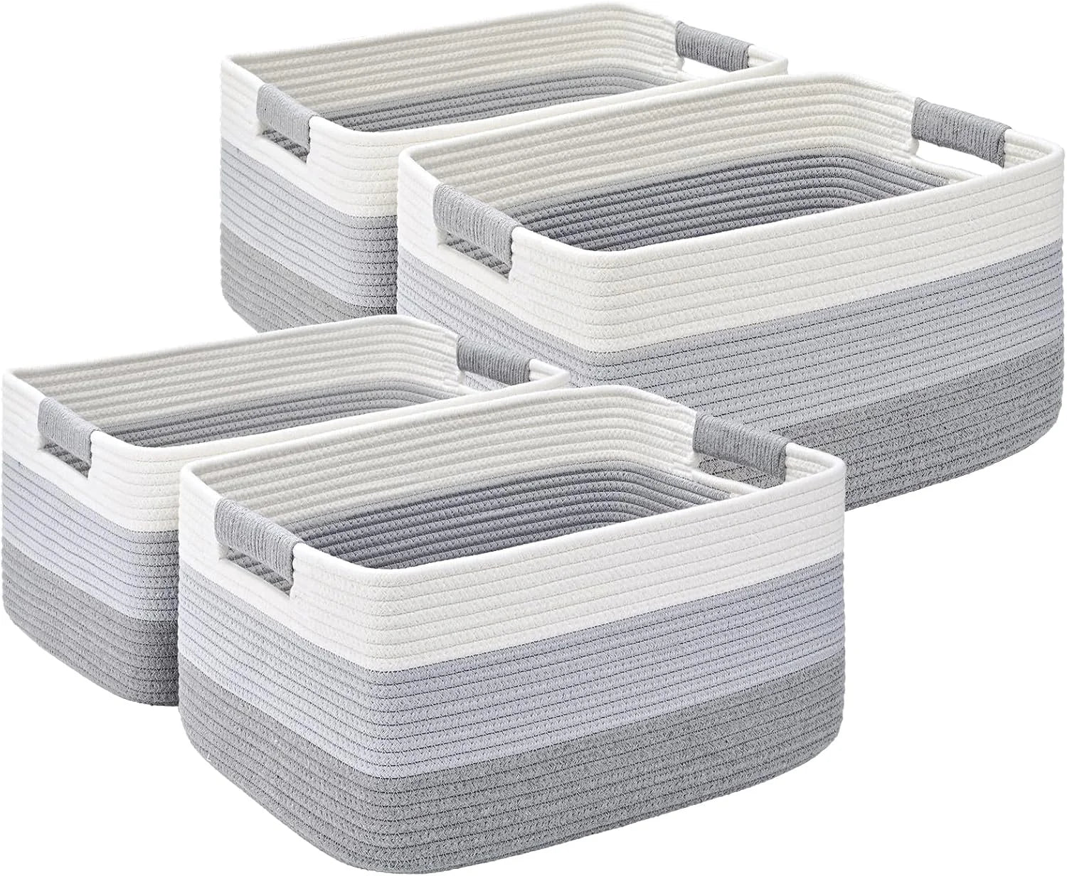 2 Pack Large Storage Basket for Organizing, 17.5x13x7 Woven Basket for Shelves, Closet Cube Storage Bins with bifanuoyard - Image 8