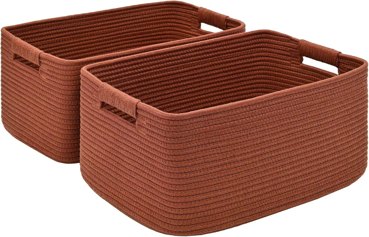 2 Pack Large Storage Basket for Organizing, 17.5x13x7 Woven Basket for Shelves, Closet Cube Storage Bins with bifanuoyard - Image 4