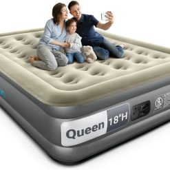 New Arrivals Queen Air Mattress with Built in Pump, 18 Raised Comfort Inflatable Blow up Mattress, Upgraded Support Structure