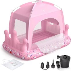 QPAU Princess Portable Kids Air Mattress for Girls, for Home, Ages 3+ bifanuoyard