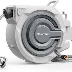 Alternative view of HOZEREEL Retractable Garden Hose Reel 1/2x 110ft, UV Resistant Hose Reels, Any Length Lock 180° Swivel bifanuoyard