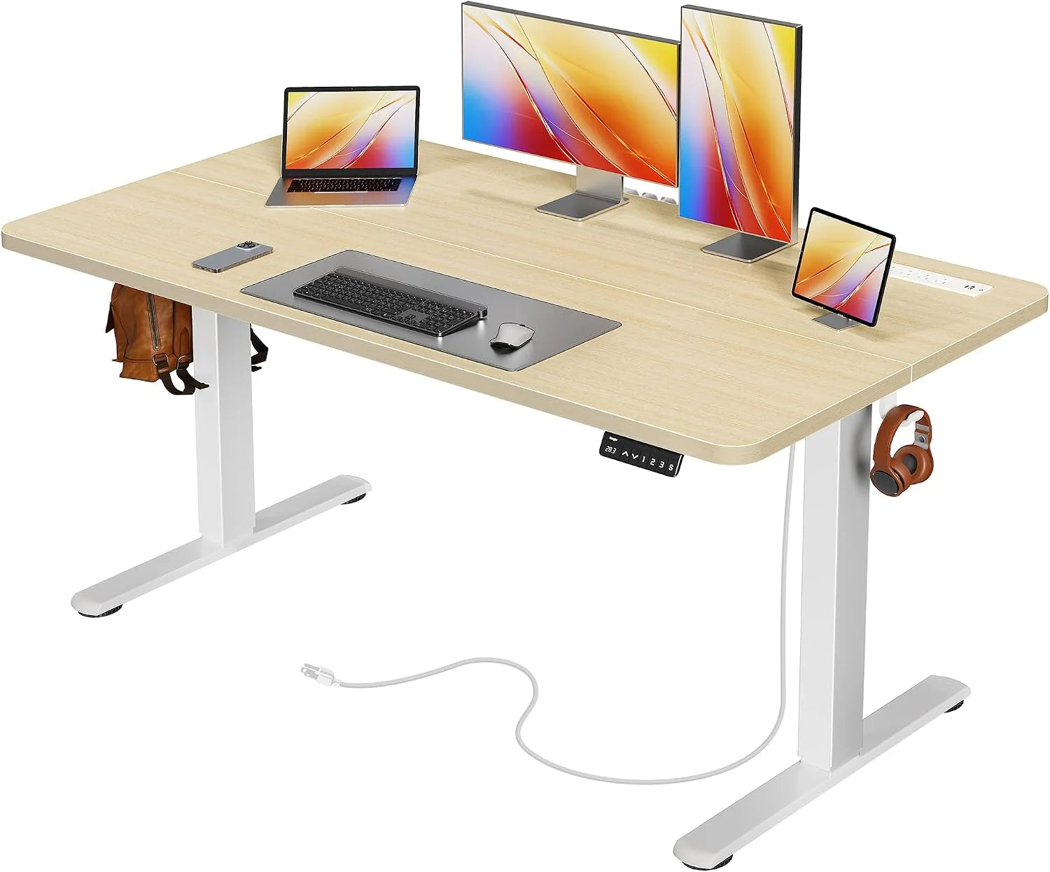 New Arrivals Electric Standing Desk with Power Outlets and USB-C Port, 47 X 24 Inch Height Adjustable Desk - Image 15