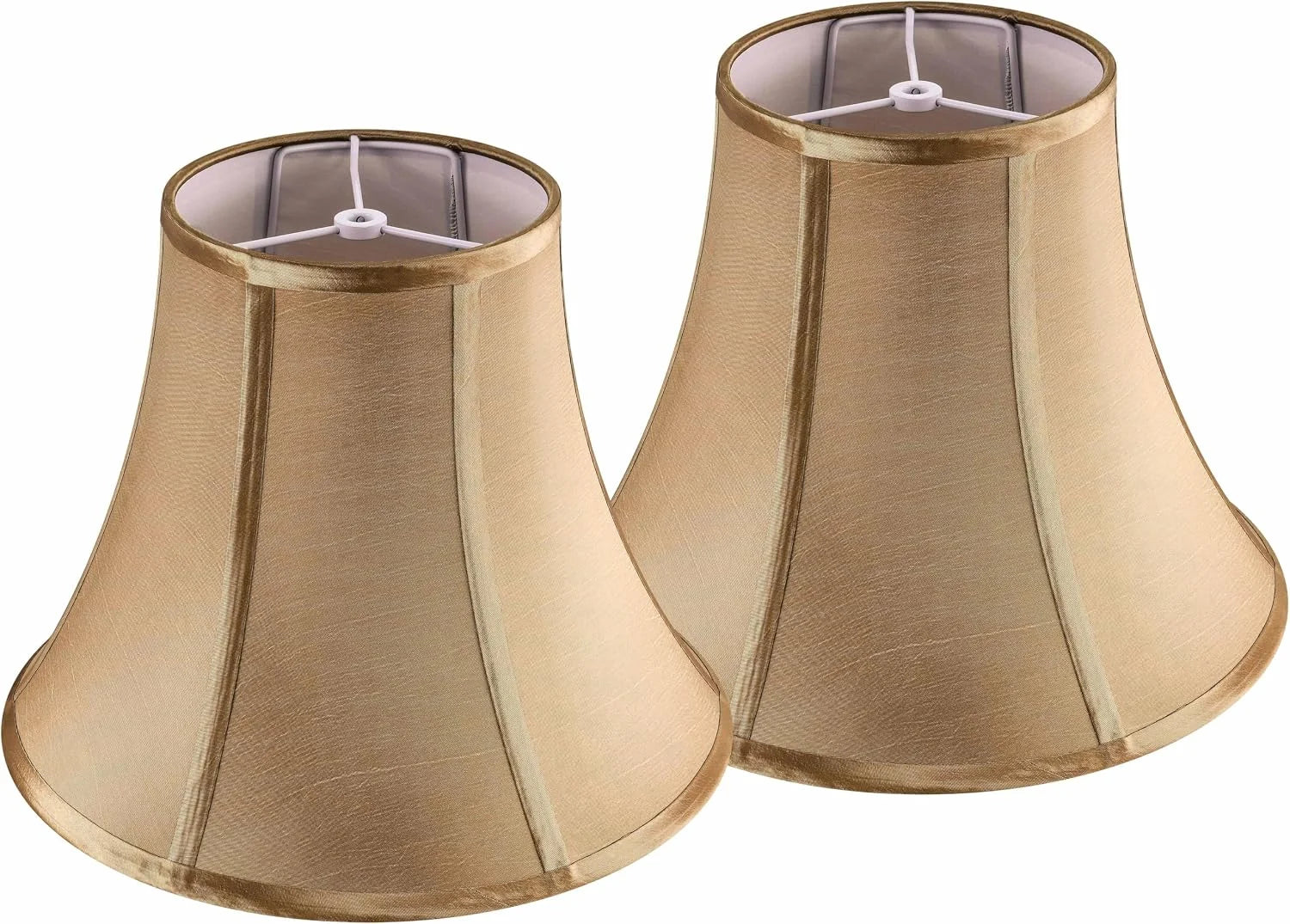 New Arrivals White Bell Lamp Shades Set of 2 Medium Shade 6.7“Top x 13“Bottom x 10“High(Spider) Traditional Lampshade - Image 4
