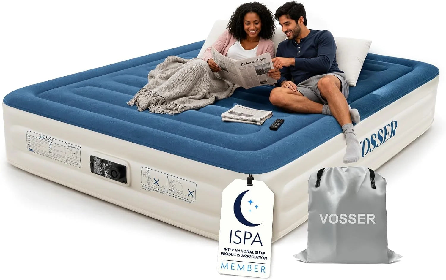 New Arrivals Queen Air Mattress with Built-in Pump, 18" Raised Blow Up Mattress, Flocked Top Inflatable Mattress for Home - Image 2