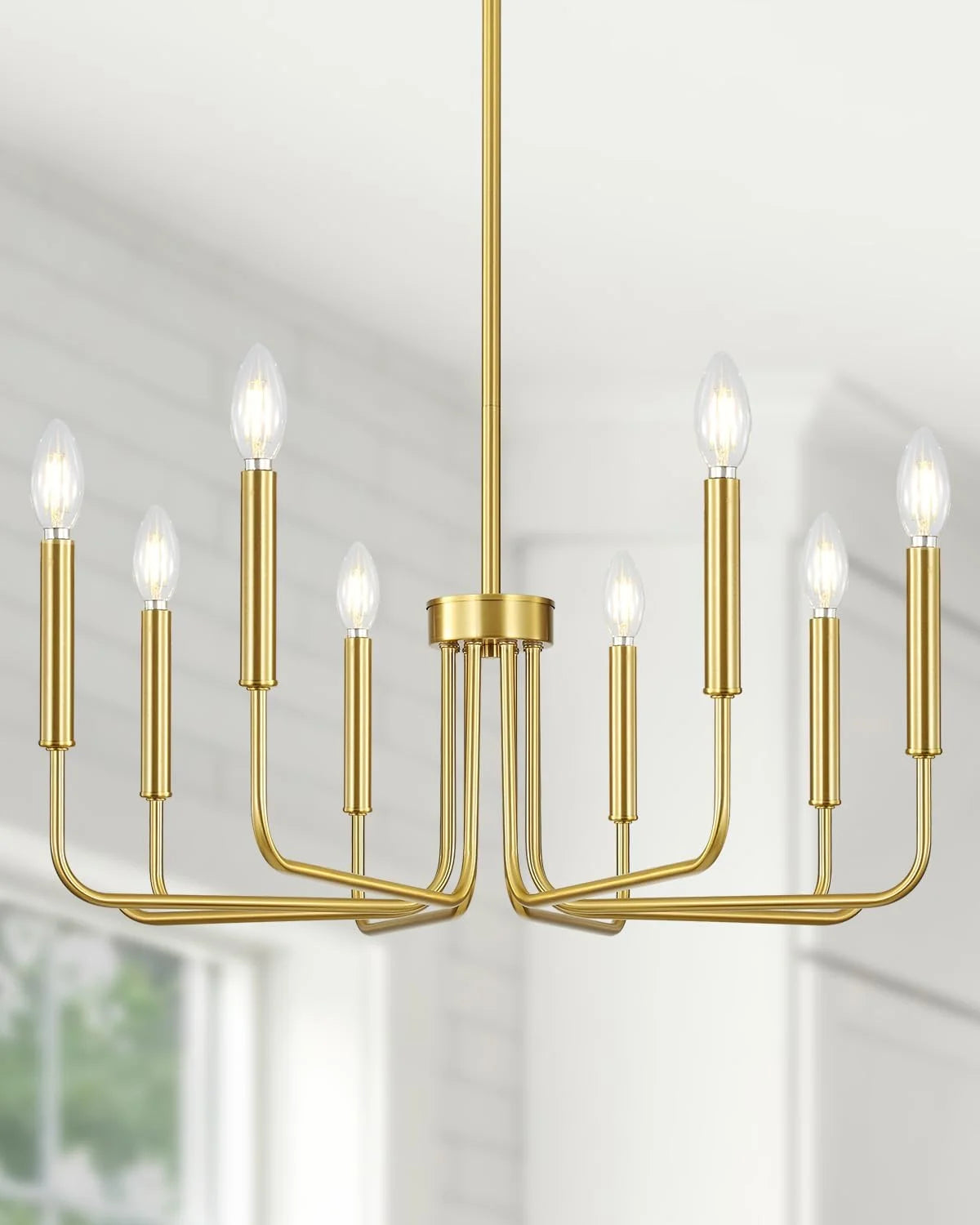 Yunnix 6 Light Champagne Bronze Chandelier, Farmhouse Chandelier for Dining Room Light Fixture Hanging bifanuoyard - Image 3