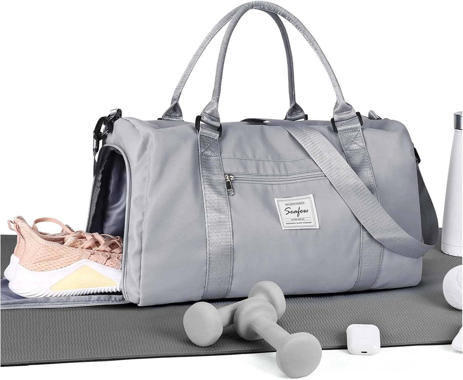 Bag Womens Mens with Shoes Compartment and Wet Pocket Travel Duffel Bag for Women for Plane Sport Gym Tote Bags Swimming Yoga - Image 12