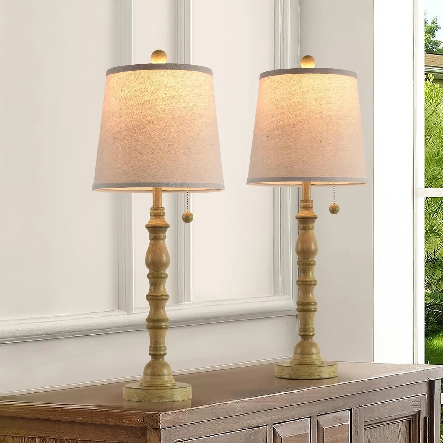 New Arrivals Modern Farmhouse Table Lamp Bedside Reading Lamps Living Room End Tables Set Lamps for Night Stands Bedroom - Image 8
