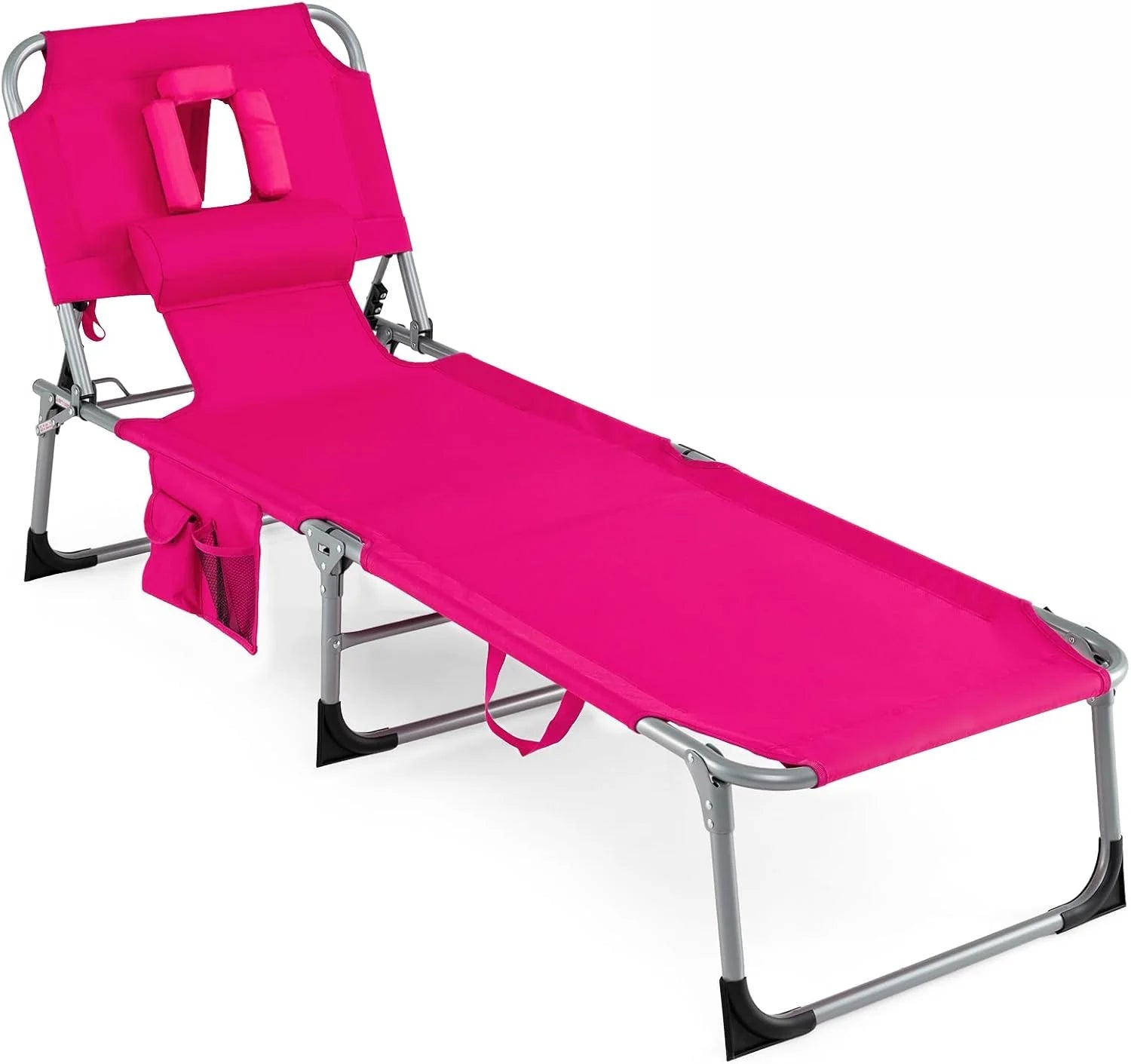 New Arrivals Tanning Chair with Face Hole, Folding Beach Lounge Chair with 4-Position Adjustable Backrest, Camping (1 - Image 5