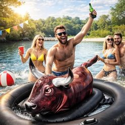 Alternative view of New Arrivals Realistic Bullfighter Mount Children Water Inflatable Toys Adult Thick Floating Row Inflatable Bull Water Toys